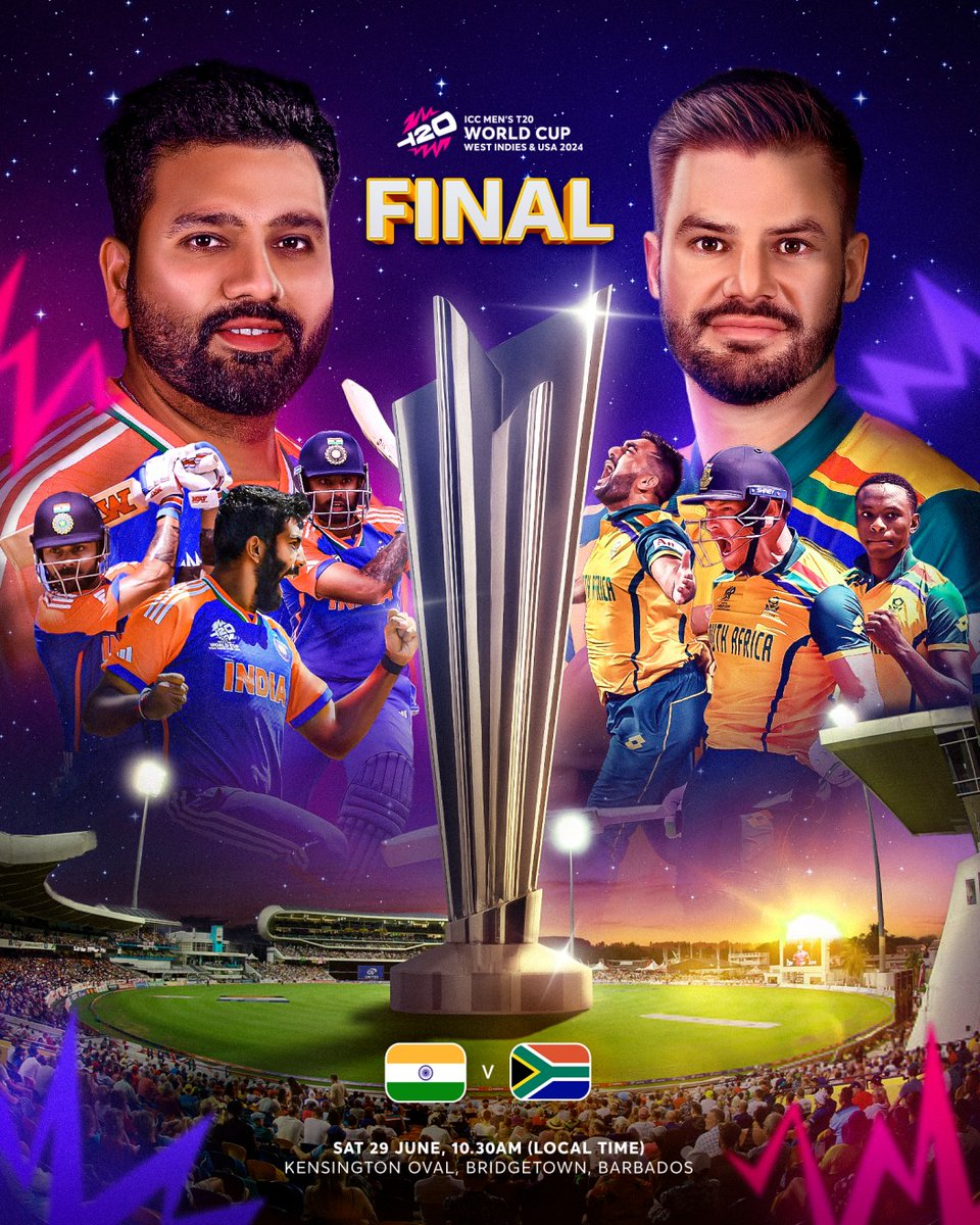 ICC Men’s T20 World Cup 2024-Final: South Africa VS&nbsp;India: